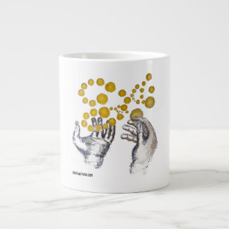 Caneca De Café Grande Mãos estendidas para o futuro