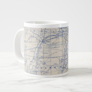 Caneca De Café Grande Mapa 2 da Bicicleta de Wisconsin