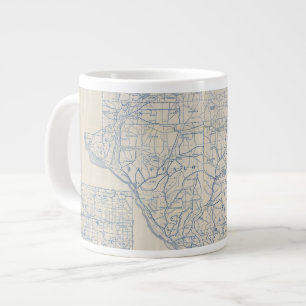 Caneca De Café Grande Mapa 6 da Bicicleta de Wisconsin