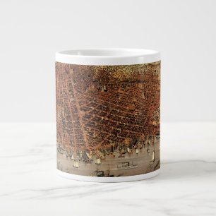 Caneca De Café Grande Mapa Aéreo Antiquado de São Francisco, Califórnia