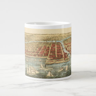 Caneca De Café Grande Mapa Antíaco de Chicago, rua La Salle e rio