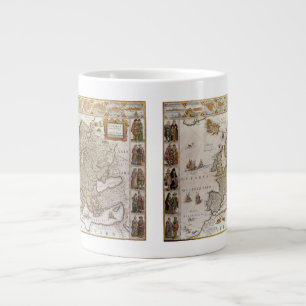 Caneca De Café Grande Mapa antigo da Europa por Willem Jansz Blaeu, c161