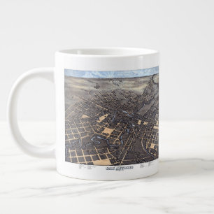 Caneca De Café Grande Mapa Antigo de San Antonio, Texas, Vista Aérea, 18