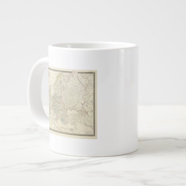 Caneca De Café Grande Mapa Atlas da Europa (Frente Esquerda)