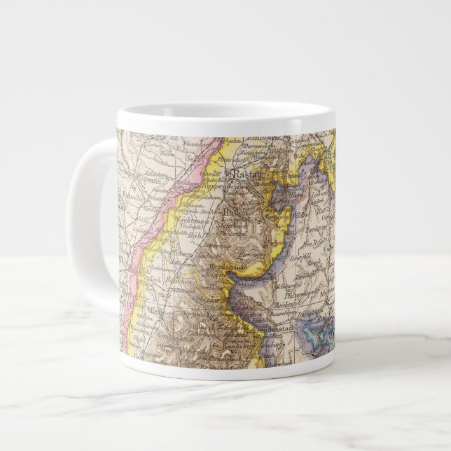Caneca De Café Grande Mapa Atlas de Baden Alemanha (Frente Esquerda)