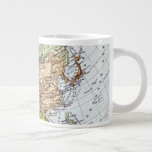 Caneca De Café Grande Mapa da Ásia do Século XIX
