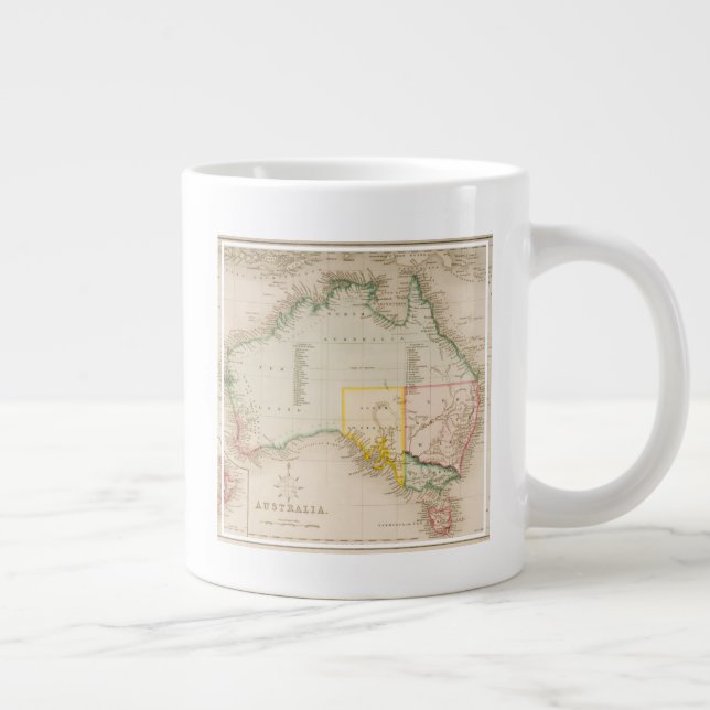 Caneca De Café Grande Mapa da Austrália e da Nova Zelândia (Direita)