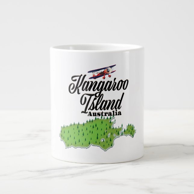 Caneca De Café Grande Mapa da Austrália na Ilha de Kangaroo (Frente)