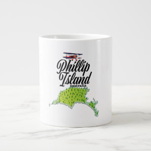 Caneca De Café Grande Mapa da Austrália na Ilha Phillip