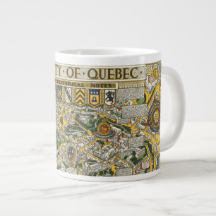 Caneca De Café Grande Mapa da Cidade do Quebec