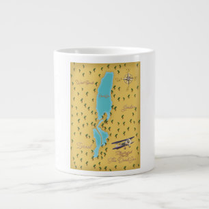 Caneca De Café Grande Mapa da colheita do Mar do Morto