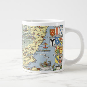 Caneca De Café Grande Mapa da Escócia Histórica