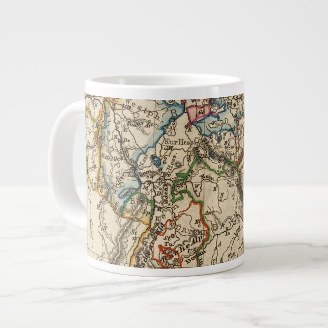 Caneca De Café Grande Mapa da Europa Oriental (Frente Esquerda)