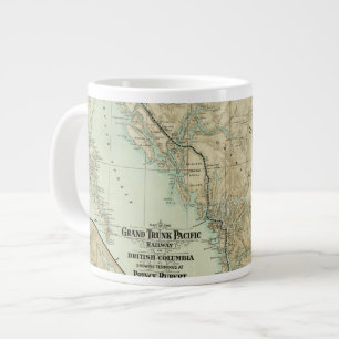 Caneca De Café Grande Mapa Da Grande Linha Ferroviária Do Pacífico