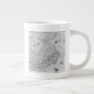 Caneca De Café Grande Mapa da Nova França ou do Canadá