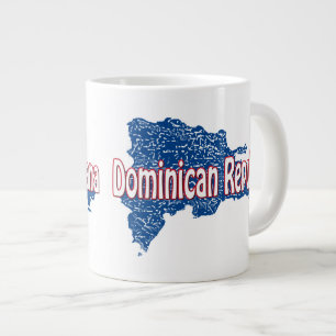 Caneca De Café Grande Mapa da República Dominicana