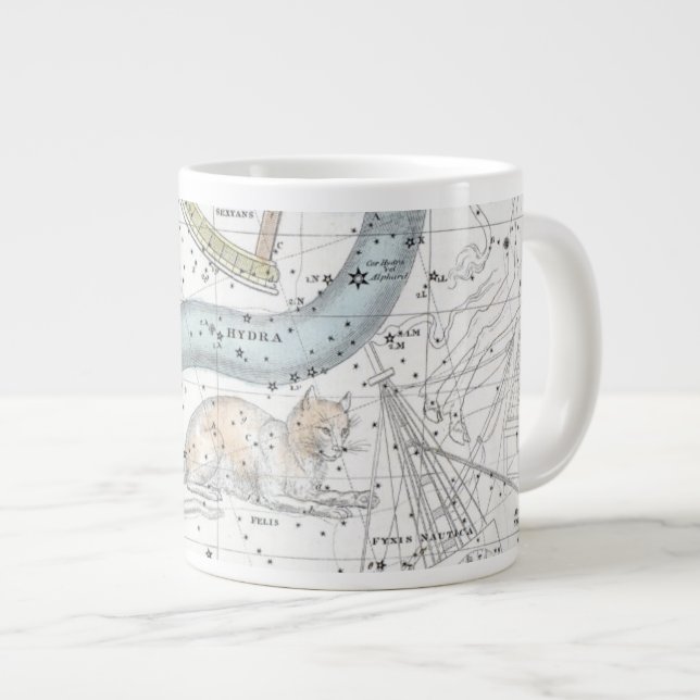 Caneca De Café Grande Mapa das Constelações Placa XXVI (Frente Esquerda)