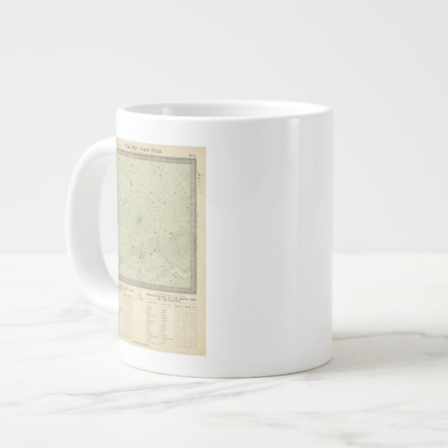 Caneca De Café Grande Mapa das estrelas da região polar sul (Frente Esquerda)