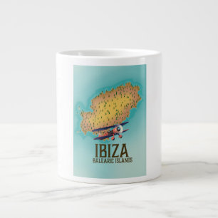 Caneca De Café Grande Mapa das Ilhas Ibiza Baleares poster