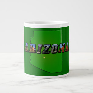 Caneca De Café Grande Mapa de arizonas e Texto de Imagem