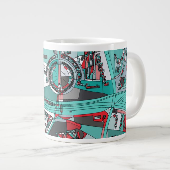 Caneca De Café Grande Mapa de Berlim, Alemanha (Frente Esquerda)