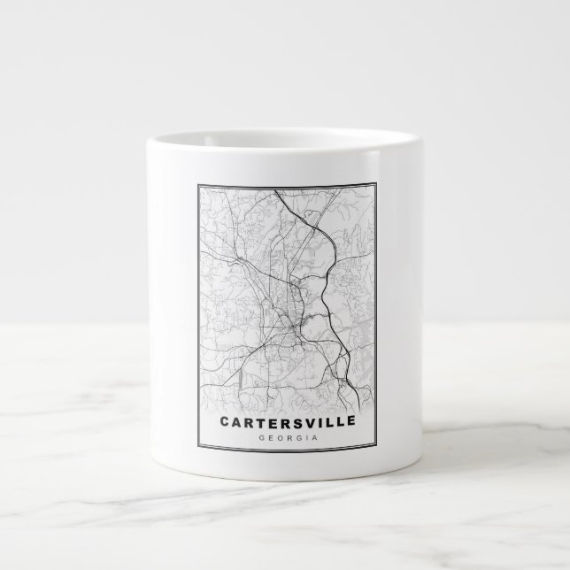 Caneca De Café Grande Mapa de Cartersville (Frente)