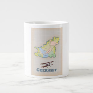 Caneca De Café Grande Mapa de colheita de Guernsey