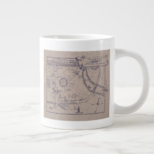 Caneca De Café Grande Mapa de Jardins de Kensington de Peter Pan