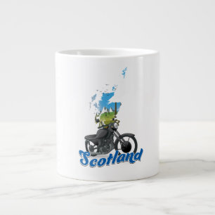 Caneca De Café Grande Mapa de motocicleta da Escócia viajante posador