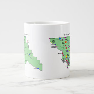 Caneca De Café Grande Mapa de Nomes de Local do SLO com Traduções em Ing