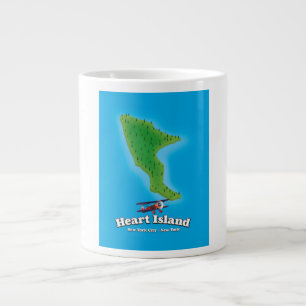 Caneca De Café Grande Mapa de Nova Iorque Hart Island