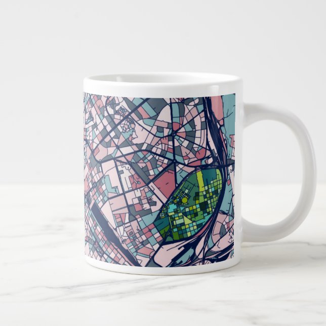 Caneca De Café Grande Mapa de Roma Itália (Direita)