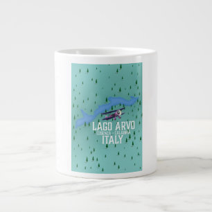 Caneca De Café Grande mapa de viagem de lago arvo Itália