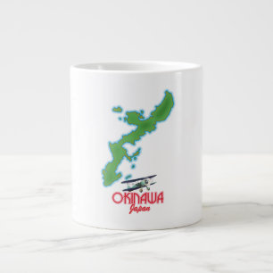 Caneca De Café Grande Mapa de viagem de Okinawa Japão