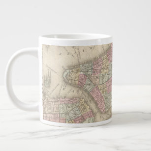 Caneca De Café Grande Mapa de Vintage do Nova Iorque