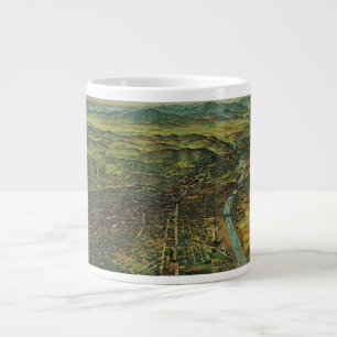 Caneca De Café Grande Mapa de Vintage em Los Angeles, Califórnia e Rio