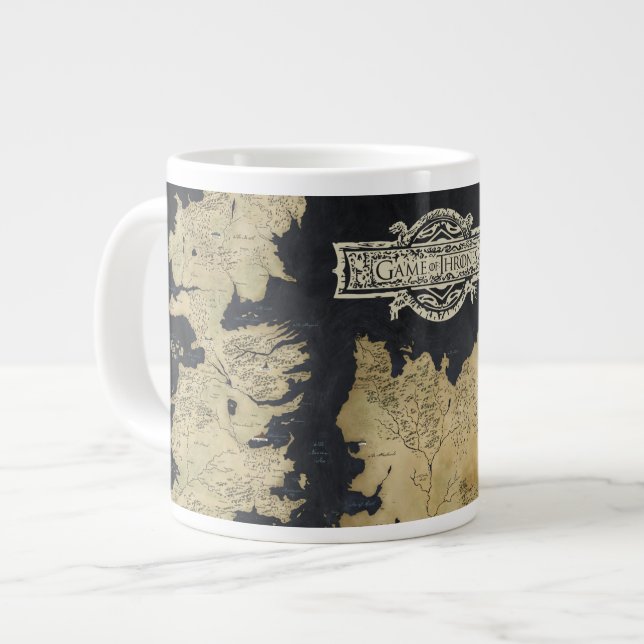 Caneca De Café Grande Mapa de Westeros (Frente Esquerda)