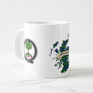 Caneca De Café Grande Mapa do Abercrombie Clan e do Tartan