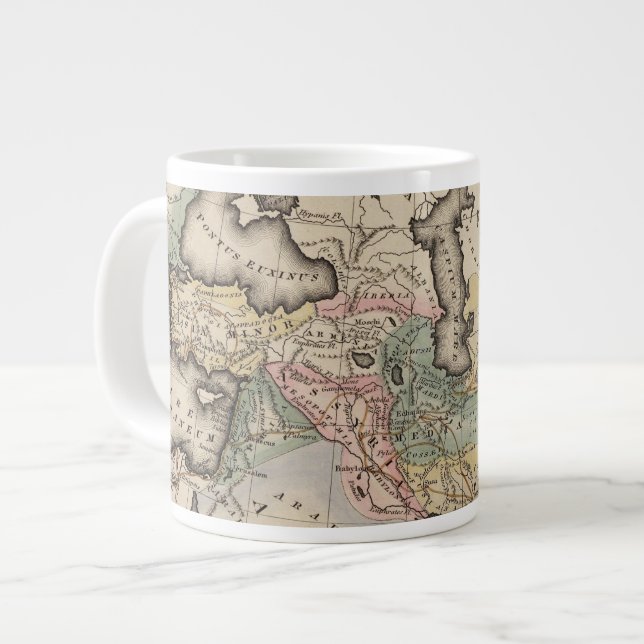 Caneca De Café Grande Mapa do Atlas Asiático (Frente Esquerda)