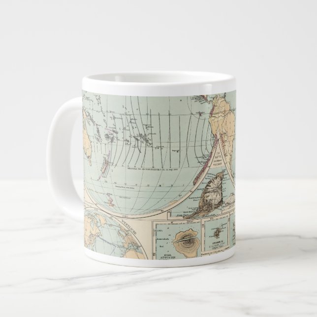 Caneca De Café Grande Mapa do Atlas Thatigkeit des Erdinnern (Frente Esquerda)
