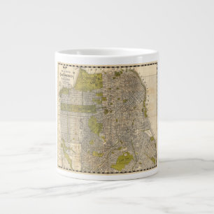Caneca De Café Grande Mapa do Candrain de São Francisco, Califórnia, 193