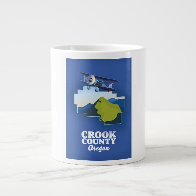 Caneca De Café Grande Mapa do Condado de Crook, Oregon (Frente)