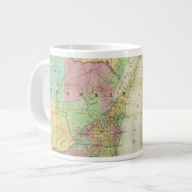 Caneca De Café Grande Mapa do Estado de Michigan (Frente Esquerda)