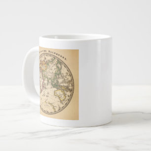 Caneca De Café Grande Mapa do Hemisfério Leste Gravado