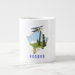 Caneca De Café Grande Mapa do Kosovo