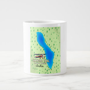 Caneca De Café Grande Mapa do lago indiano Chandra Taal Himachal Pradesh