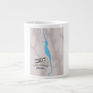 Caneca De Café Grande Mapa do Lago Mohave Nevada