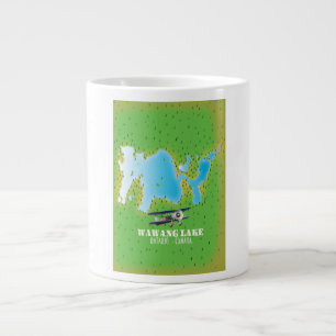 Caneca De Café Grande Mapa do lago Wawang Ontário Canadá