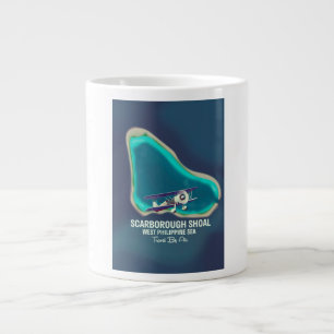 Caneca De Café Grande Mapa do Mar do Oeste das Filipinas do Banco de Sca