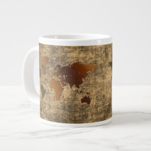 Caneca De Café Grande Mapa do Mundo em Preguiça Jumbo Sopp Mug